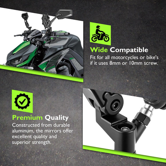 Multi - Angle Adjustable Motorcycle Mirrors with Phone Holder for Harley Davidson 1984 - later Models - Mofun - 90106035