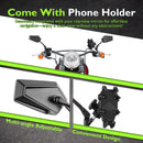 Multi - Angle Adjustable Motorcycle Mirrors with Phone Holder for Harley Davidson 1984 - later Models - Mofun - 90106035