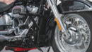 Gloss Black Front Engine Guard Highway Peg 2 Step Crash Bar for 2018-2025 Harley Davidson Softail Fat Boy/Street Bob-2