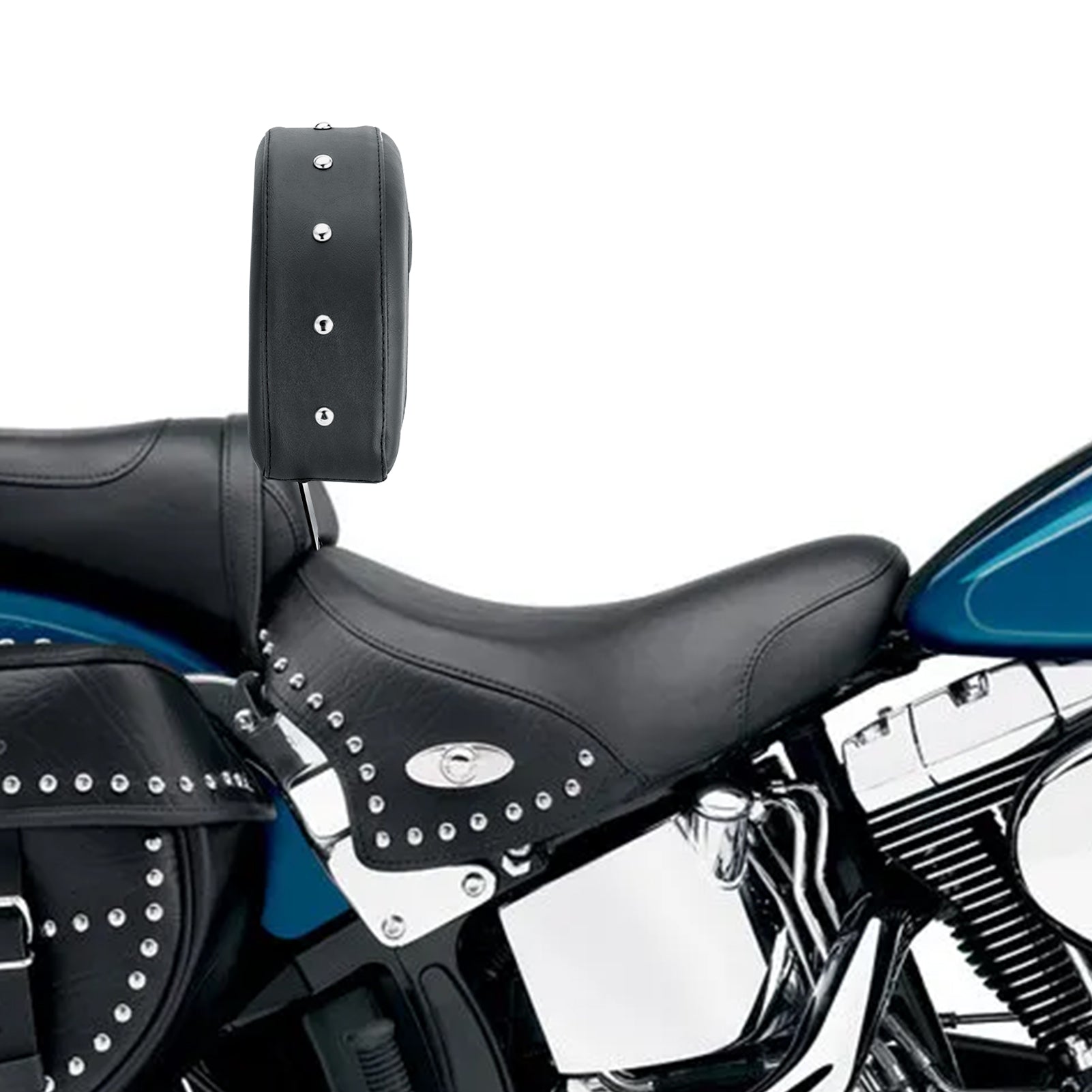 Pu Leather & Steel Driver Backrest Mount Kit Fit for 1993 - 2006 Harley Heritage Softail w/ Stock Seats - Mofun - 90301011