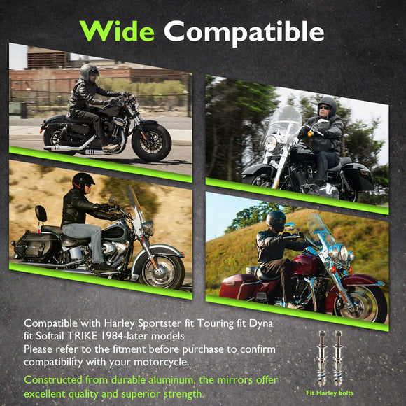 Rearview Mirrors with Phone Holder for Motorcycle 1984 - later Harley Davidson Models - Mofun - 90106035