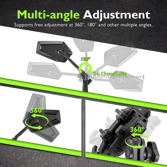 Rearview Mirrors with Phone Holder for Motorcycle 1984 - later Harley Davidson Models - Mofun - 90106035
