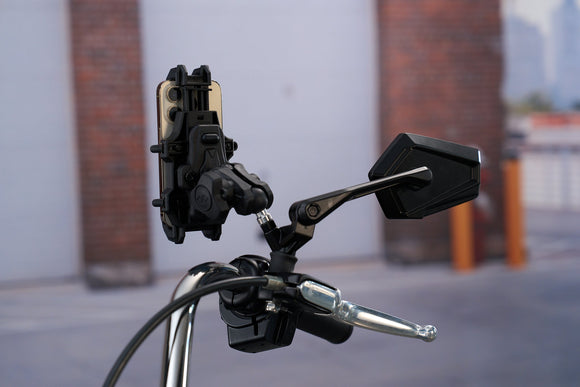 Rearview Mirrors with Phone Holder for Motorcycle 1984 - later Harley Davidson Models - Mofun - 90106035