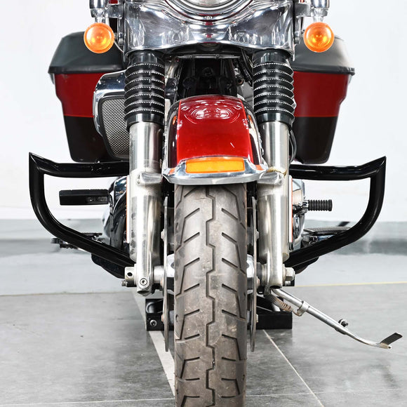 Sharp Angle Front Engine Guard Crash Bar Highway Bar for 2009 - 2025 Harley Touring without Lower Fairing - Mofun - 90201075+90201075P01