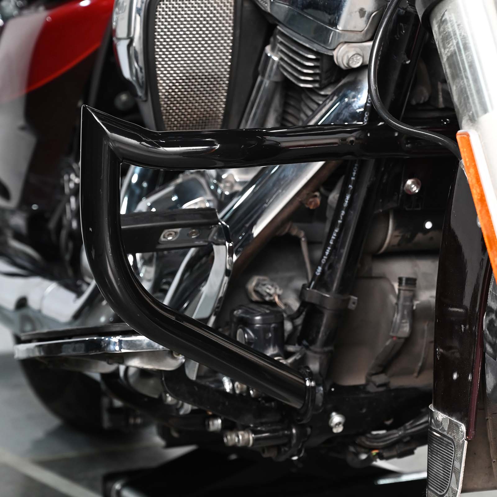 Sharp Angle Front Engine Guard Crash Bar Highway Bar for 2009 - 2025 Harley Touring without Lower Fairing - Mofun - 90201075+90201075P01