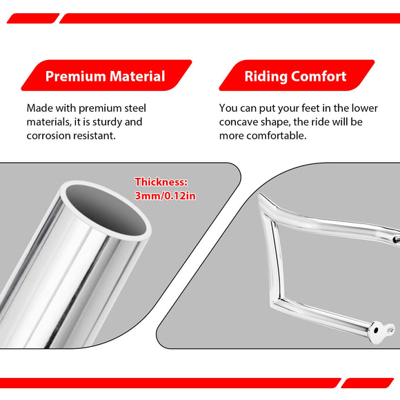 Sharp Chopped Front Engine Guard Crash Bar&Fairing Support Brackets for Harley Touring Road Glide 2015 - 2023 without Lower Fairing - Mofun - 90201078