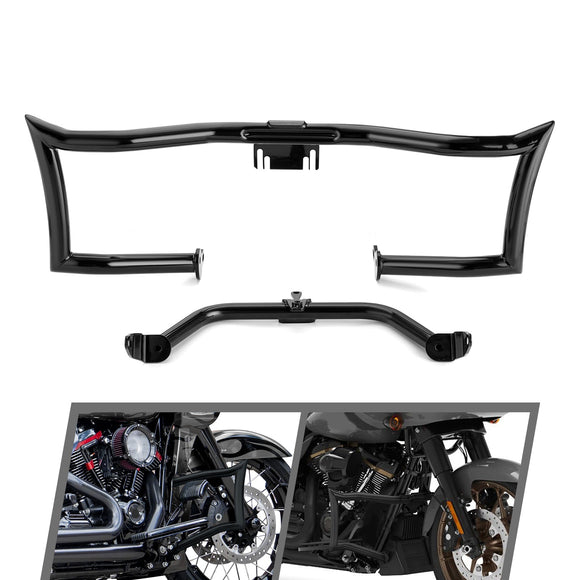 Sharp Chopped Front Engine Guard Crash Bar&Fairing Support Brackets for Harley Touring Road Glide 2015 - 2023 without Lower Fairing - Mofun - 90201078