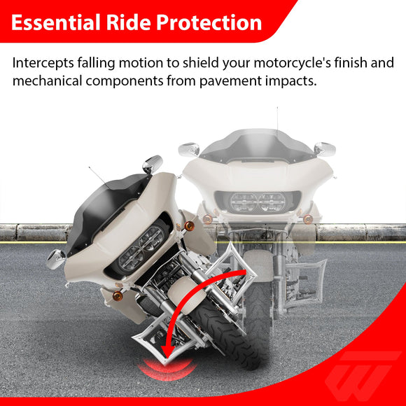 Sharp Chopped Front Engine Guard Crash Bar&Fairing Support Brackets for Harley Touring Road Glide 2015 - 2023 without Lower Fairing - Mofun - 90201078