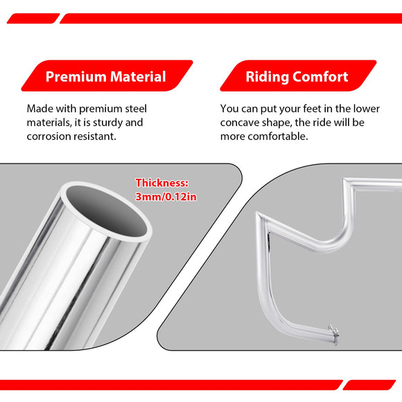 Sharp Front Engine Guard Crash Bar Highway Bar for 2009 - 2023 Harley Touring and Trike Models without Lower Fairing - Mofun - 90201124