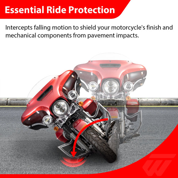 Sharp Front Engine Guard Crash Bar Highway Bar for 2009 - 2023 Harley Touring and Trike Models without Lower Fairing - Mofun - 90201124