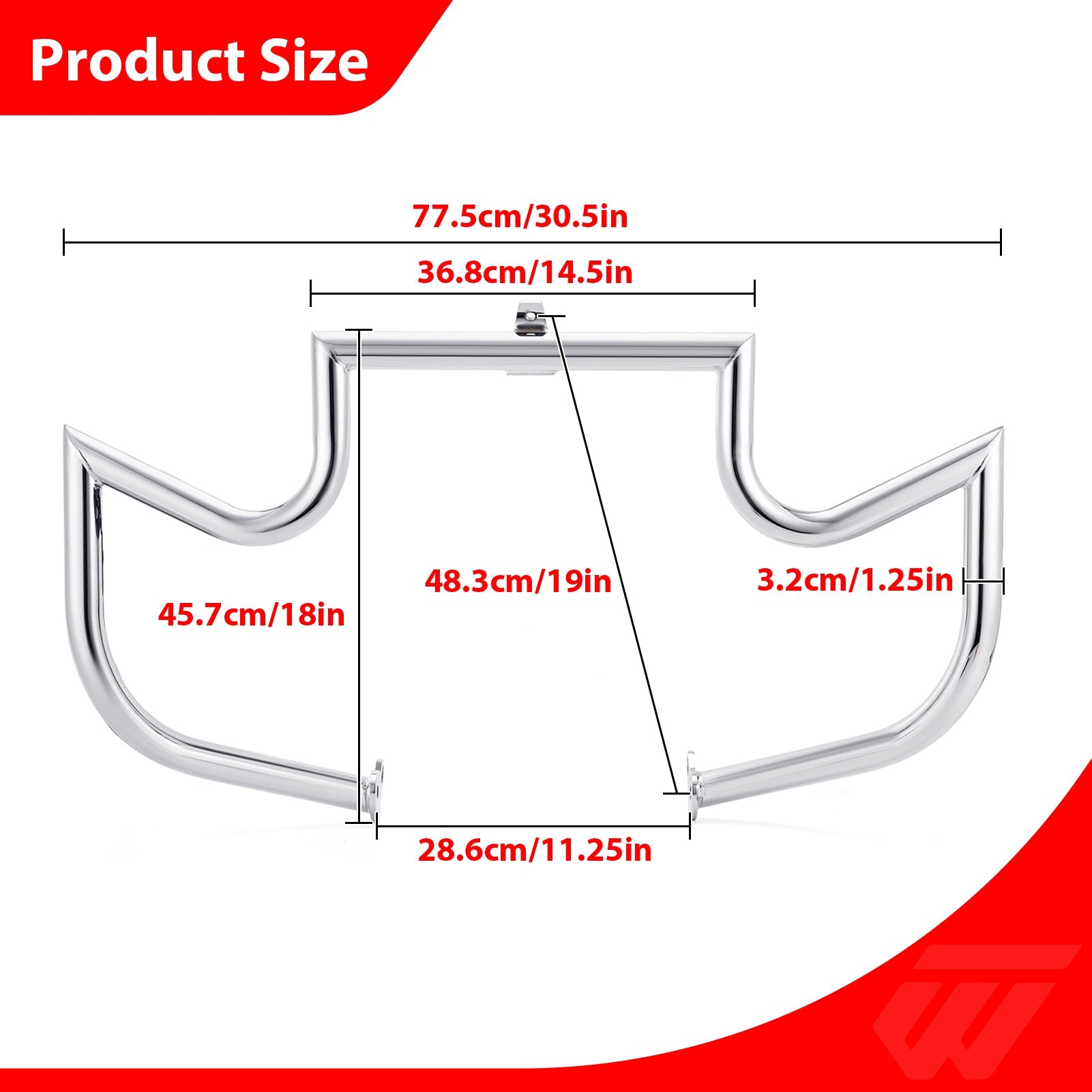 Sharp Front Engine Guard Crash Bar Highway Bar for 2009 - 2023 Harley Touring and Trike Models without Lower Fairing - Mofun - 90201124