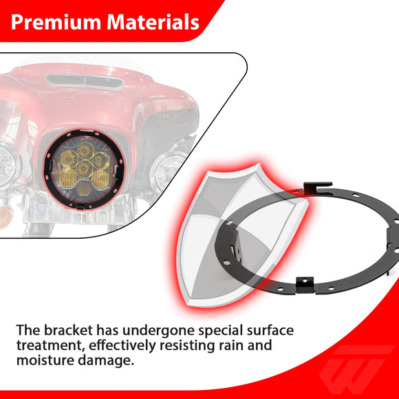 Steel Headlights Bracket & Harness for Harley Street Glide/Road King 2014 - 2023 with Baja LP6 Light - Mofun - 90602005