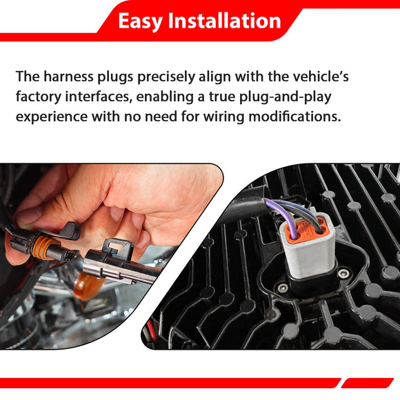 Steel Headlights Bracket & Harness for Harley Street Glide/Road King 2014 - 2023 with Baja LP6 Light - Mofun - 90602005