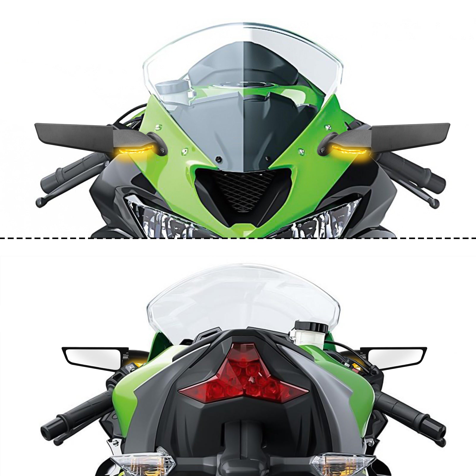 Suzuki GSXR 600 Honda CBR1000RR Kawasaki Ninja250 Universal Racing Wing Rearview Mirror - Mofun - 90106034