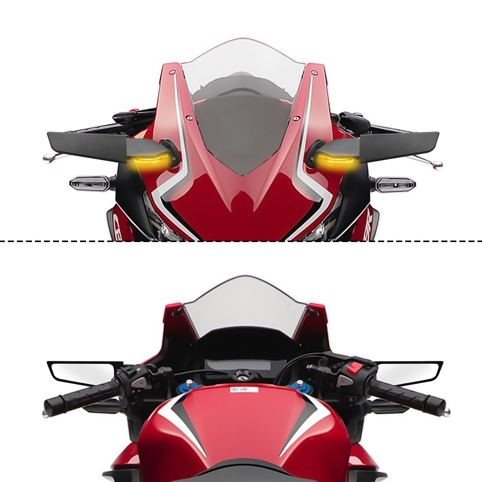 Suzuki GSXR 600 Honda CBR1000RR Kawasaki Ninja250 Universal Racing Wing Rearview Mirror - Mofun - 90106034