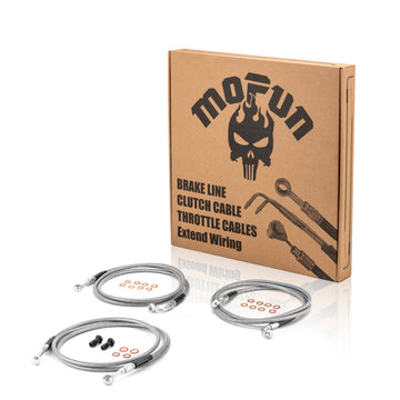 Upper and Lower Hydraulic Front ABS Brake Lines for 2014 - 2024 Harley Touring ABS Models (for 12" - 14" Handlebar) - Mofun - 90109013