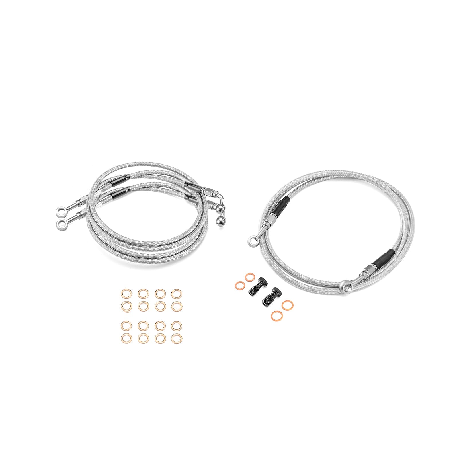 Upper and Lower Hydraulic Front ABS Brake Lines for 2014 - 2024 Harley Touring ABS Models (for 12