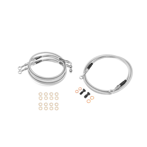 Upper and Lower Hydraulic Front ABS Brake Lines for 2014 - 2024 Harley Touring ABS Models (for 12" - 14" Handlebar) - Mofun - 90109014