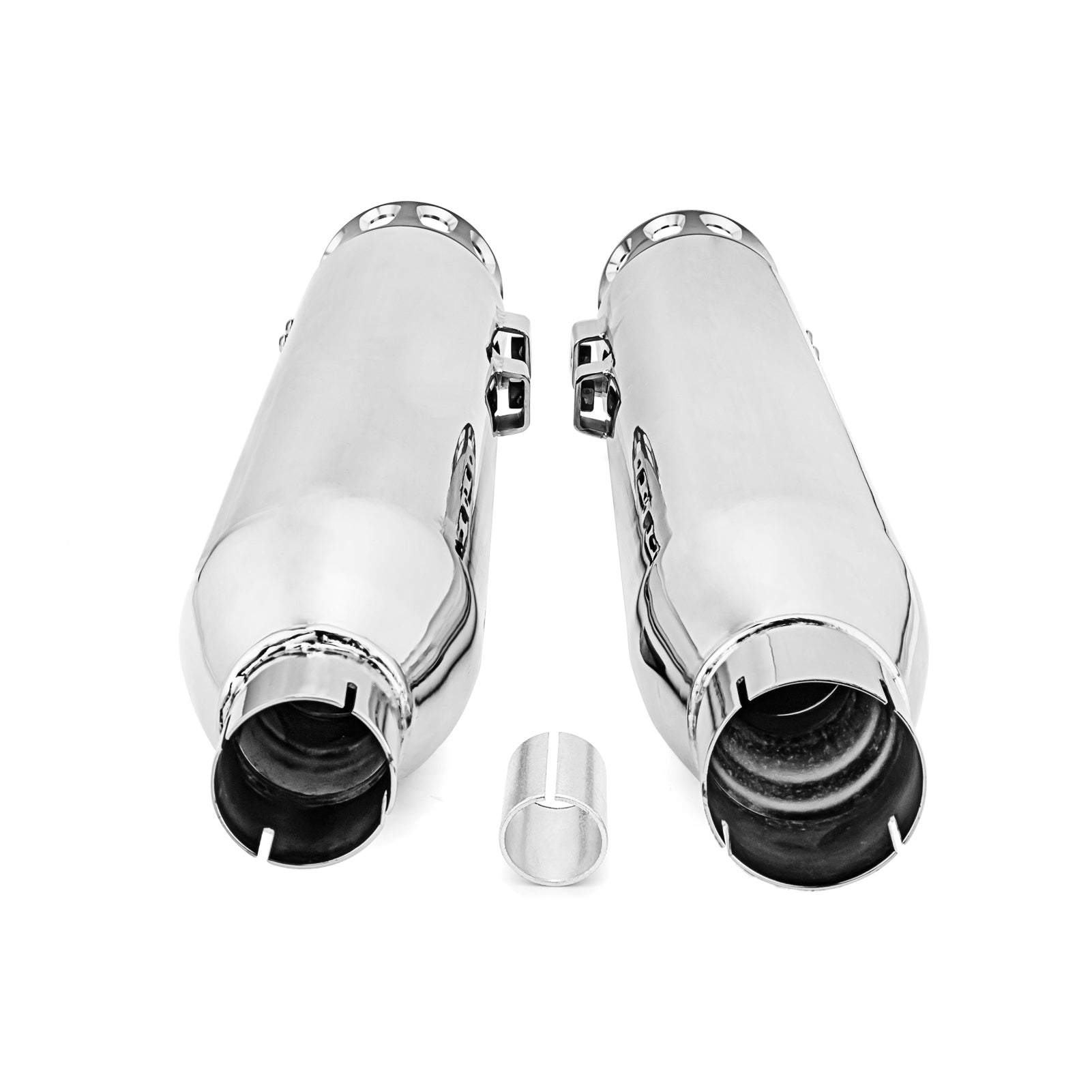Chrome 4" Slip-On Mufflers Exhaust, Exhaust Pipes For 2017-up for Harley Touring