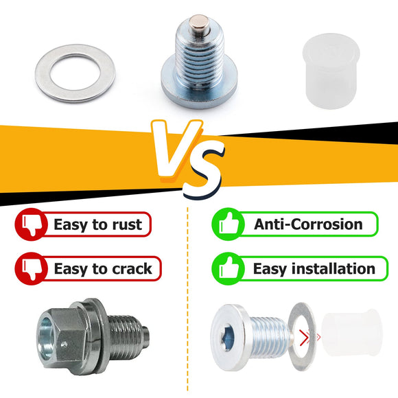 1987 - 2025 Kawasaki KLR650 Steel Low - Profile Magnetic Drain Bolt - Mofun - 90220006