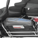 1993 - 2013 Harley Touring Blue Flame Microfiber Leather Saddlebag Lid Covers - Mofun - 90209010