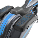 1993 - 2013 Harley Touring Blue Flame Microfiber Leather Saddlebag Lid Covers - Mofun - 90209010