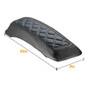 1993 - 2013 Harley Touring Blue Square Microfiber Leather Saddlebag Lid Covers - Mofun - 90209014