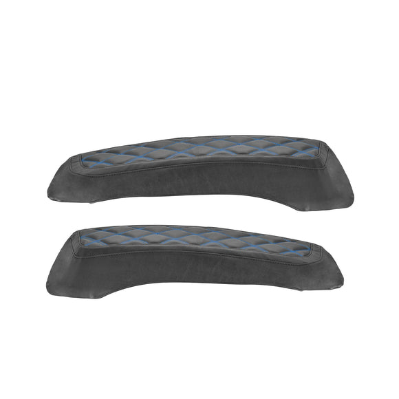 1993 - 2013 Harley Touring Blue Square Microfiber Leather Saddlebag Lid Covers - Mofun - 90209014