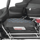 1993 - 2013 Harley Touring Blue Square Microfiber Leather Saddlebag Lid Covers - Mofun - 90209014