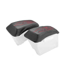 1993 - 2013 Harley Touring Microfiber Leather Red Flame Saddlebag Lid Covers - Mofun - 90209008