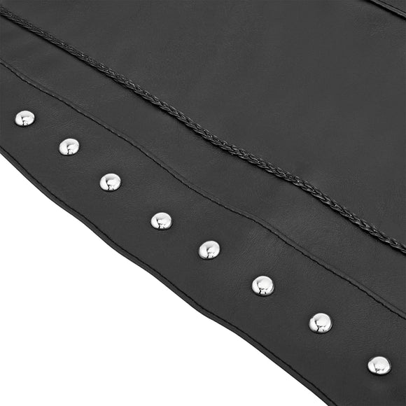 1993 - 2023 Harley Touring FLHT FLHR FLTR FLHX Black Studding Saddlebag Lid Covers - Mofun - 90209006