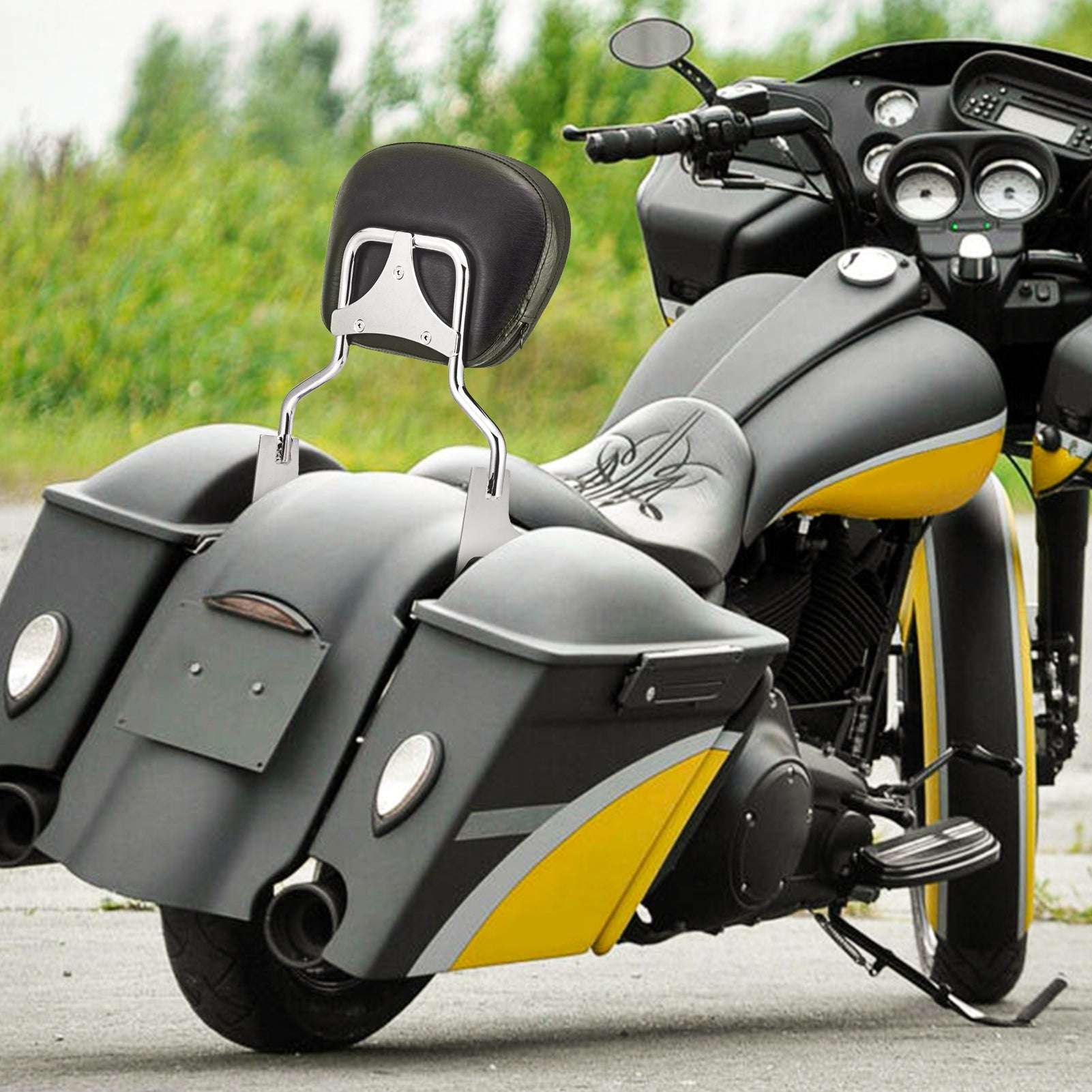 1997 - 2008 Harley Road King Street Glide Detachable Passenger Backrest Sissy Bar Docking Hardware Kit - Mofun - HD026 - E