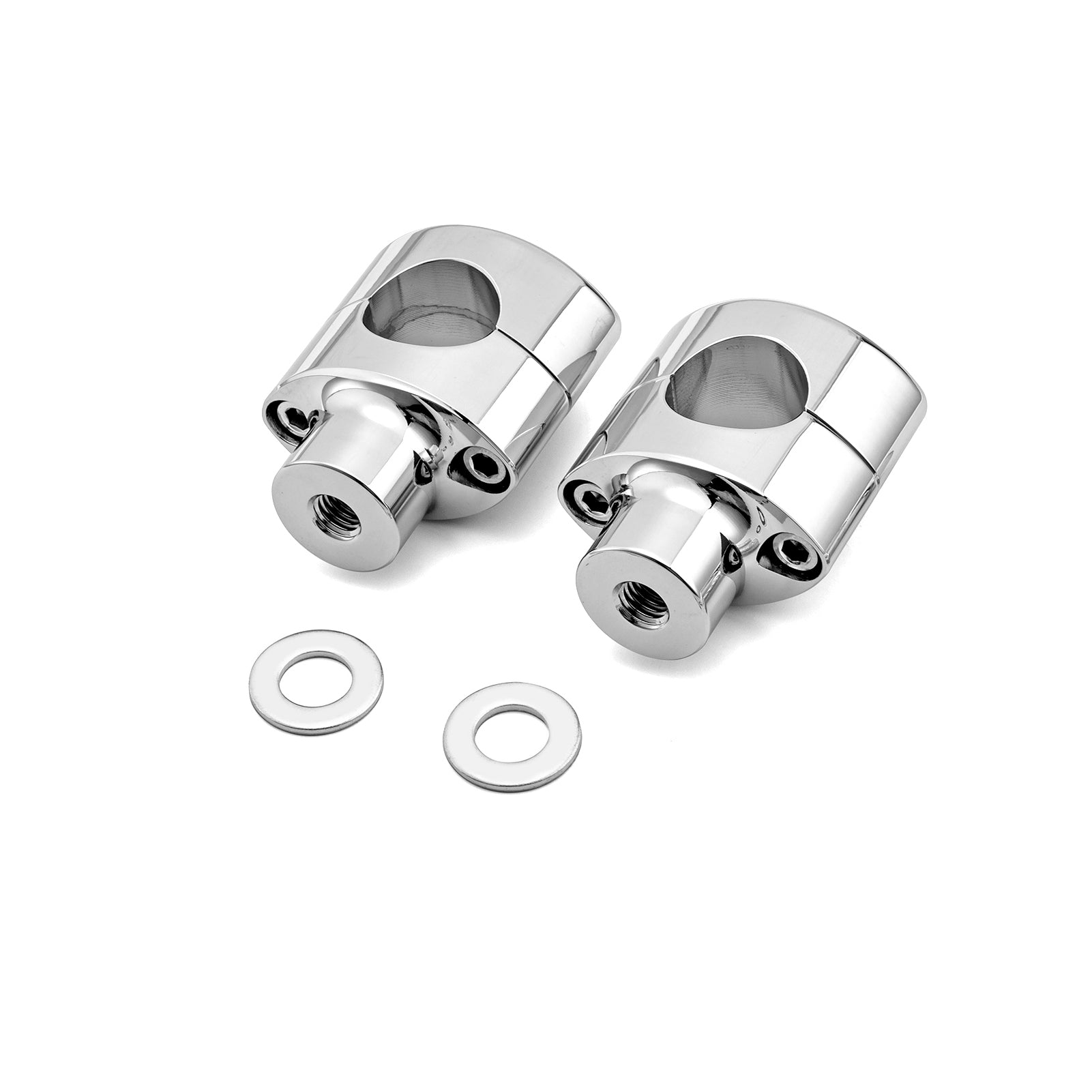 Buy chrome-silver Harley Dyna Fat Bob Low Rider S Street Bob Wide Glide 2&quot; Risers 1.25&quot; Handlebar Top Clamps Kit