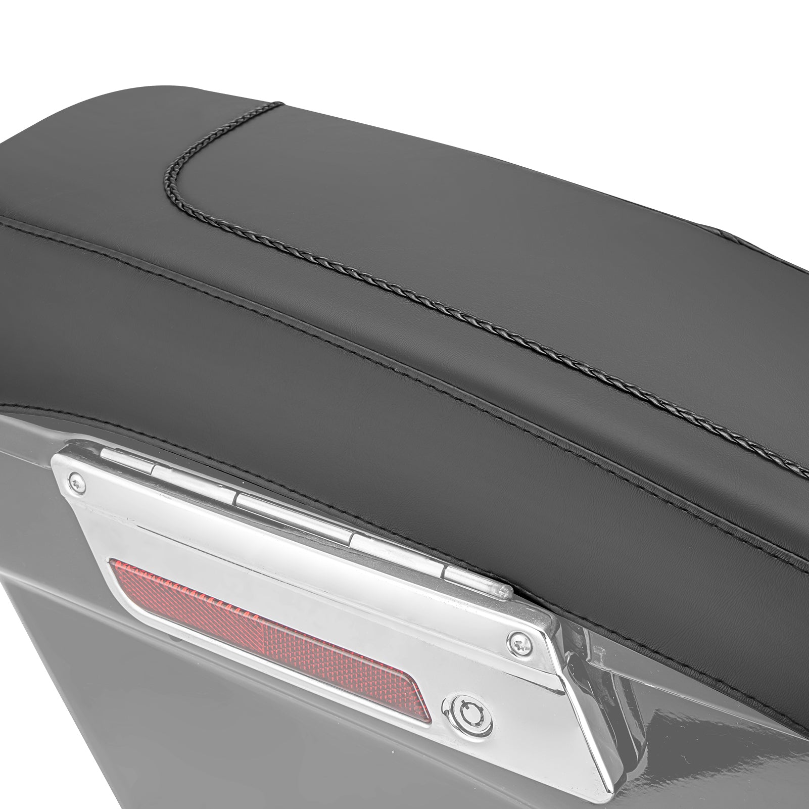 Leather Hard Saddlebag Lid Covers Shield For 97-23 Harley Road Glide FLT FLH