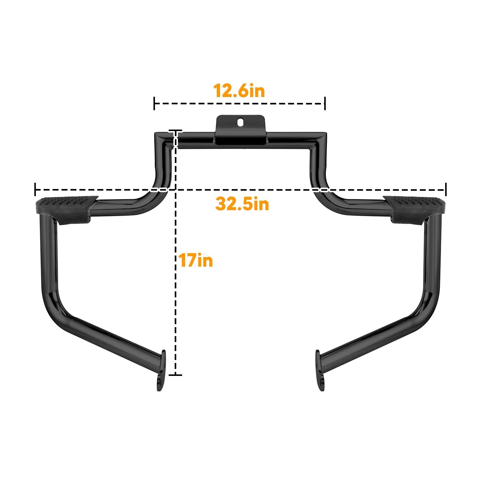 2000 - 2017 Harley Softail FL Gloss Black Rust - Proof Front Engine Guard Crash Bar - Mofun - 90201037