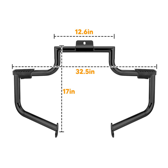 2000 - 2017 Harley Softail FL Gloss Black Rust - Proof Front Engine Guard Crash Bar - Mofun - 90201037