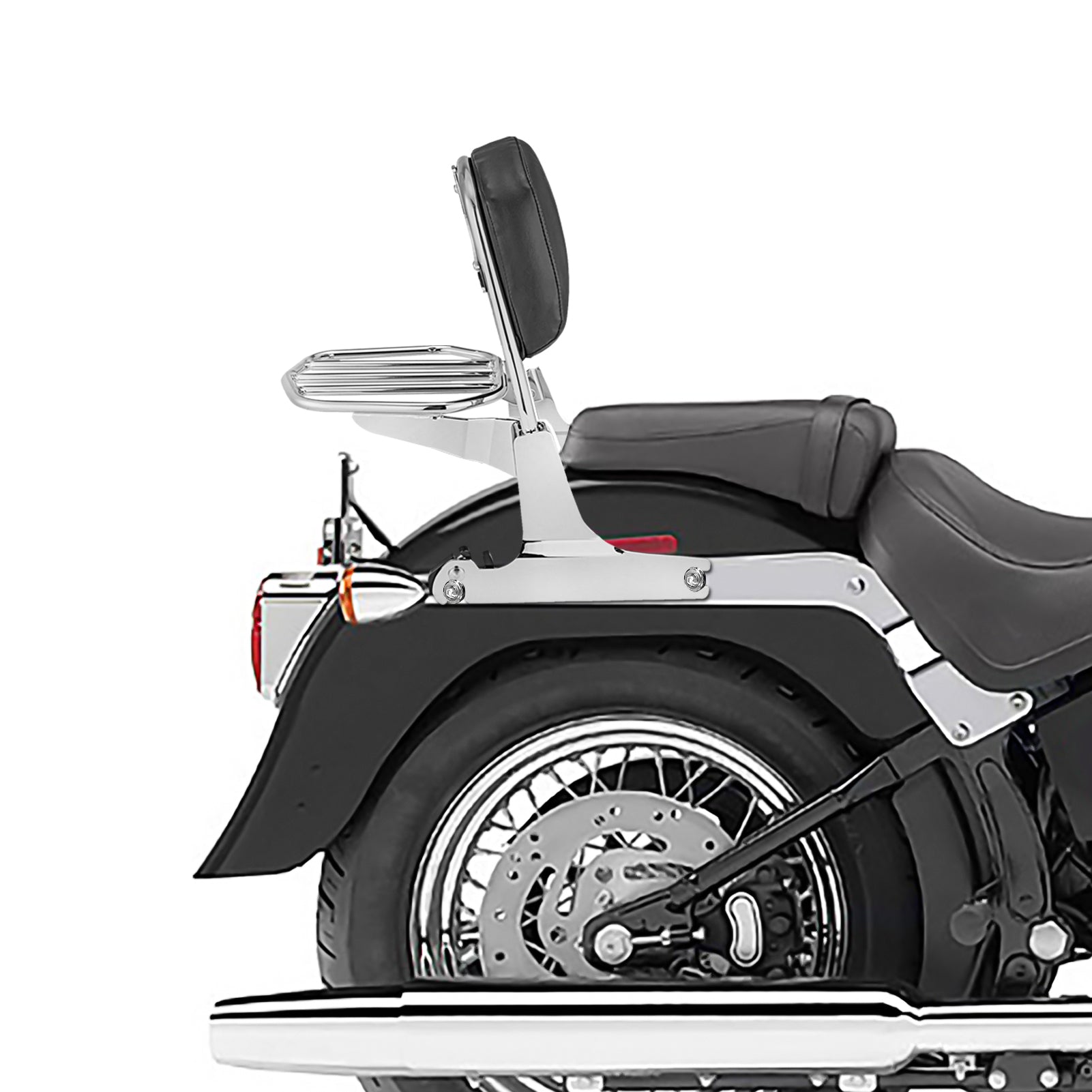 2000 - 2017 Harley Softail Standard Height Passenger Backrest Sissy Bar & Luggage Rack - Mofun - 90302039