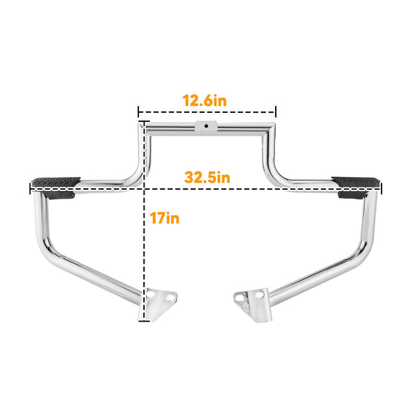 2006 - 2017 Harley Dyna Steel Pipe Chrome Front Engine Guard Crash Bar - Mofun - 90201038