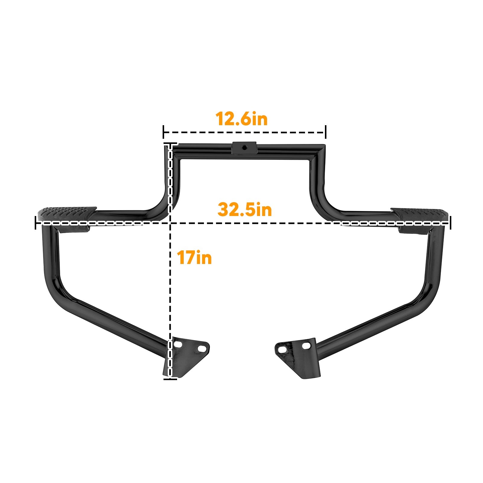 2006 - 2017 Harley Dyna Steel Pipe Gloss Black Front Engine Guard Crash Bar - Mofun - 90201039