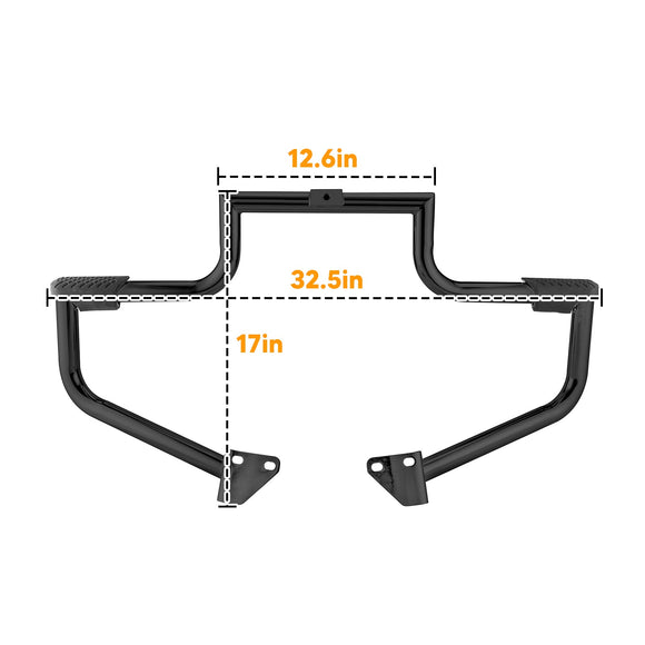 2006 - 2017 Harley Dyna Steel Pipe Gloss Black Front Engine Guard Crash Bar - Mofun - 90201039