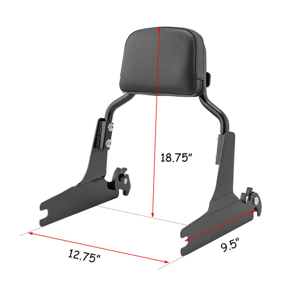 2006 - 2017 Softail Standard FXST w/ 200mm Fender Detachable Passenger Backrest Sissy Bar - Mofun - 90302045