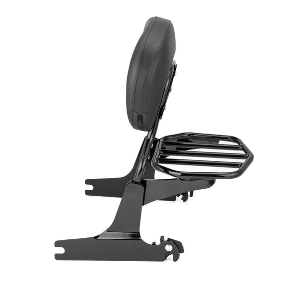 2006+ Harley Davidson Softail FLSTF 200mm Rear Fender Upright Detachable Sissy bar Backrest Pad Rack Kit - Mofun - 90302042