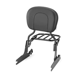 2006+ Harley Davidson Softail FLSTF 200mm Rear Fender Upright Detachable Sissy bar Backrest Pad Rack Kit - Mofun - 90302042