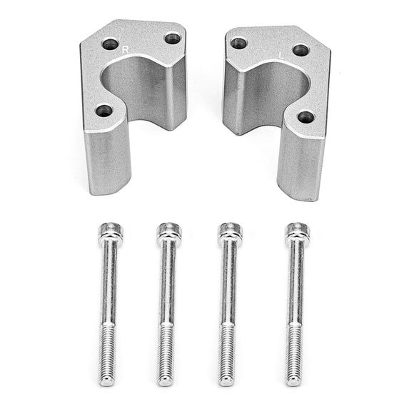 2008 - 2022 Kawasaki Concours 1400 CNC T6 Billet Silver 2" Handlebar Riser adapter Kit - Mofun - ZT188