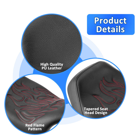 2008 - 2024 Harley Touring FLHR FLHX FLTRX Red Flame Solo Driver Seat - Mofun - 90305002