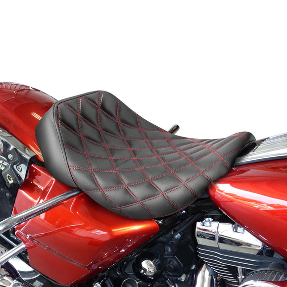 2008 - 2024 Harley Touring Road Glide Street Glide Road King Red Square Solo Rider Seat - Mofun - 90305004