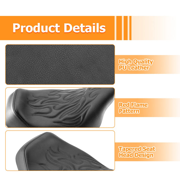 2008 - 2024 Harley Touring Road King Road Glide Street Glide Black Flame Solo Rider Seat - Mofun - 90305003