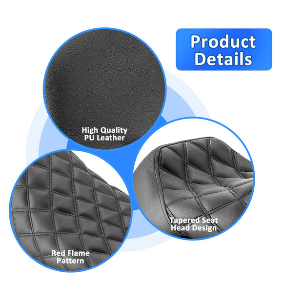 2008 - 2024 Harley Touring Street Glide Road Glide Road King Black Square Solo Rider Seat - Mofun - 90305005