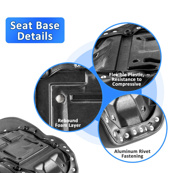 2008 - 2024 Harley Touring Street Glide Road Glide Road King Black Square Solo Rider Seat - Mofun - 90305005