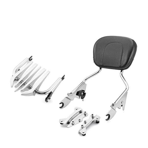 2009 - 2013 Harley Touring FLHR FLHRC FLHT FLHX FLTR Passenger Backrest Sissy Bar&Luggage Rack&Docking Kit - Mofun - 90303001+90302002+90205090
